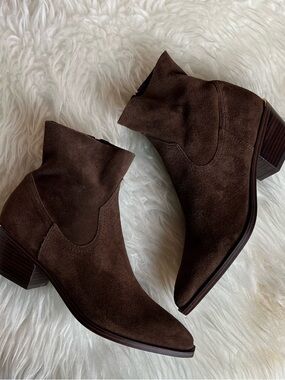Steve Madden Dark Brown Suede Ankle Booties